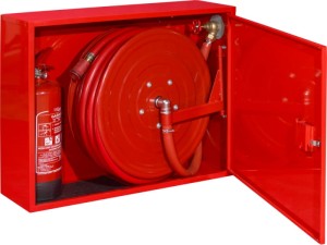 Hydrant DN 25 z wężem 20mb. ZAWIESZANY z miejscem na gaśnicę z boku hydrantu