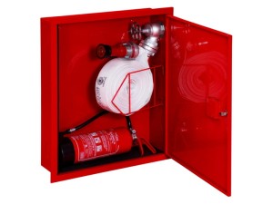 Hydrant DN 52 z wężem 20mb. WNĘKOWY z miejscem na gaśnicę pod hydrantem   