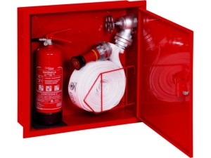 Hydrant DN 52 z wężem 20mb. WNĘKOWY z miejscem na gaśnicę z boku hydrantu 