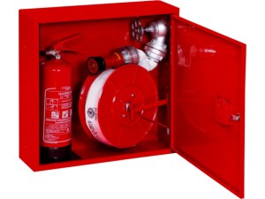 Hydrant DN 52 z wężem 15mb. ZAWIESZANY z miejscem na gaśnicę z boku hydrantu