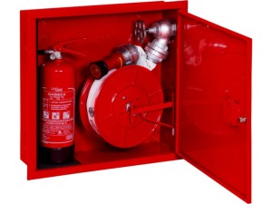 Hydrant DN 52 z wężem 15mb. WNĘKOWY z miejscem na gaśnicę z boku hydrantu 