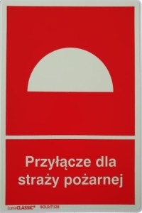 Znak Przyłącze dla straży pożarnej 15x22 płyta foto 