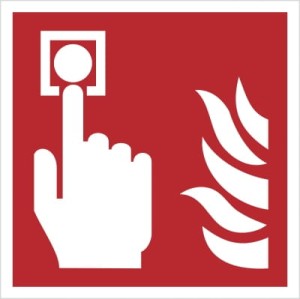 Znak ALARM POŻAROWY ROP folia samoprzylepna nieświecąca  